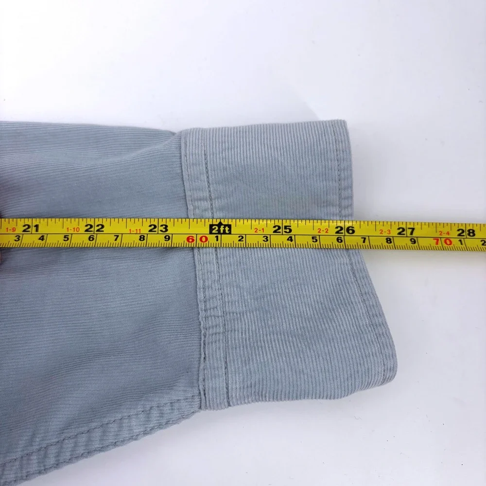 Banana Republic Slim Fit Corduroy Button Down Shirt Mens‎ XL Light Blue